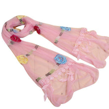 One Variant - 100% Chiffon Fashion Women Long Wrap Scarf Embroidery