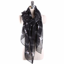Fashion Elegant Women Ladies Musical Note Cat Print Pattern Long Scarf Women Winter Warm Wrap Shawl