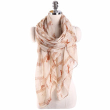 Fashion Elegant Women Ladies Musical Note Cat Print Pattern Long Scarf Women Winter Warm Wrap Shawl