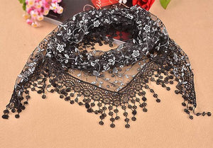 New Women's Soft Lace Triangle Wrap Shawl Chiffon Scarf Long Voile Stole Scarves