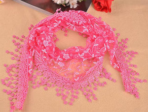 New Women's Soft Lace Triangle Wrap Shawl Chiffon Scarf Long Voile Stole Scarves