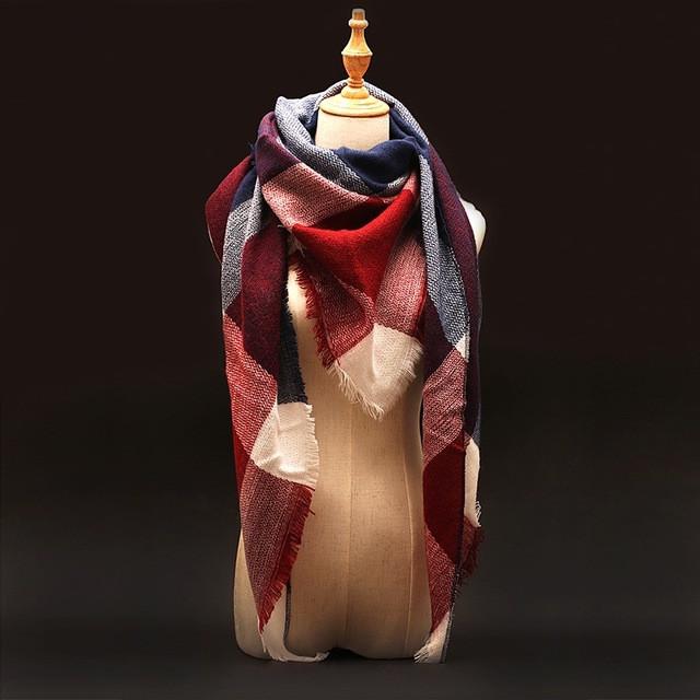 Za Winter Brand Cashmere Scarf Women Blanket Scarf Plaid Wraps long Scarf Women 2016 Pashmina Cashmere Shawls and Scarves tassel