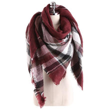 Brand models Scarf women temperament Acrylic Square Shawl grid Warm Cape
