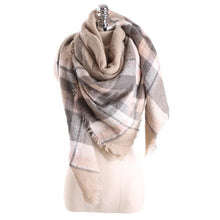 Brand models Scarf women temperament Acrylic Square Shawl grid Warm Cape