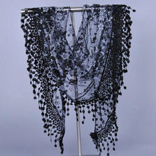 New Brand design Summer Lady Lace Scarf Tassel Sheer Metallic Women Triangle Bandage Floral scarves Shawl L10A5108