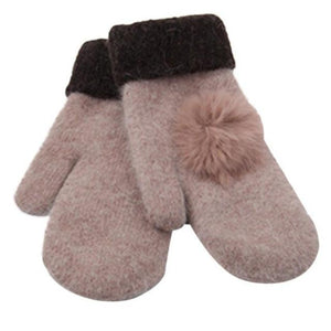 Newly Design Women's Cute Winter Warm Wool Gloves Mittens Aug19 Womail