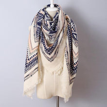 ZALA Brand Woman Fashion geometric Print Square Scarf Warm Winter Cashmere Fringed Blanket Scarf  Shawl ladies Scarves